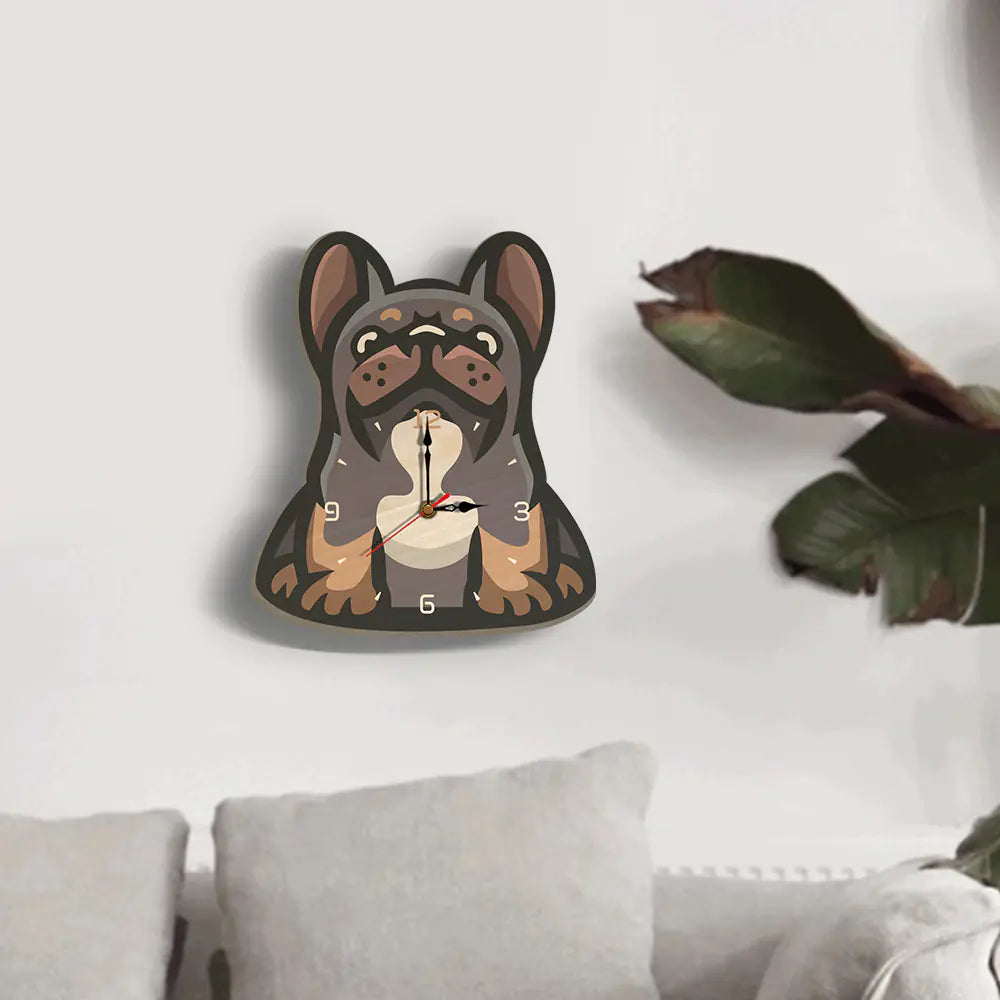 Wooden Cartoon Dog Wall Clock