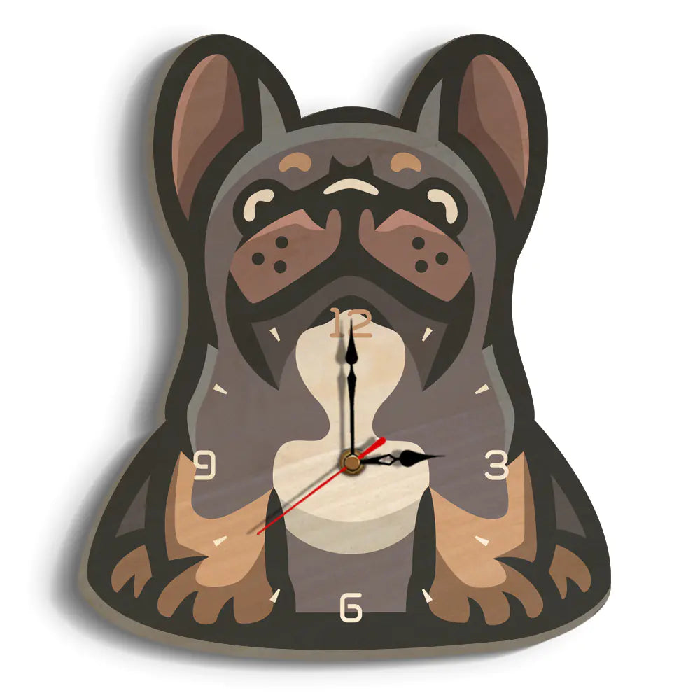 Wooden Cartoon Dog Wall Clock