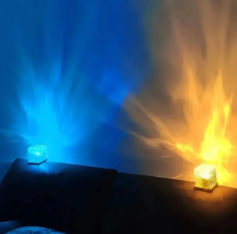 16-Color USB Rechargeable Dynamic Rotating Water Wave & Flame Projector Light