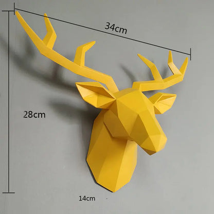 3D Nordic Deer Head Wall Decor
