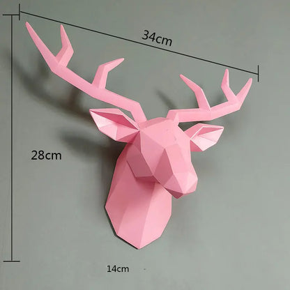 3D Nordic Deer Head Wall Decor