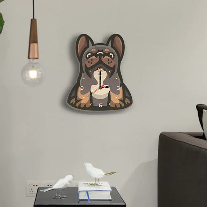 Wooden Cartoon Dog Wall Clock