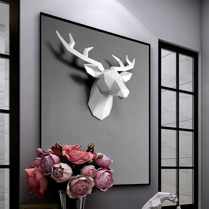 3D Nordic Deer Head Wall Decor