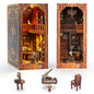 ITEFDTUTNE DIY Book Nook Kit for Adults – GRIMMS Small Building Miniature Dollhouse with LED Light | 3D Wooden Puzzle Bookshelf Insert Craft Decor Gift