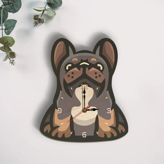 Wooden Cartoon Dog Wall Clock